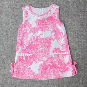Lilly Pulitzer Pink and White Toile Shift Dress
